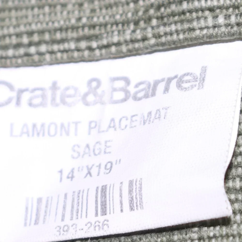 Crate & Barrel Placemats Lamont Sage 14